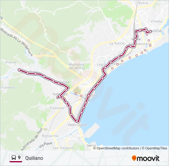 9 Bus Line Map