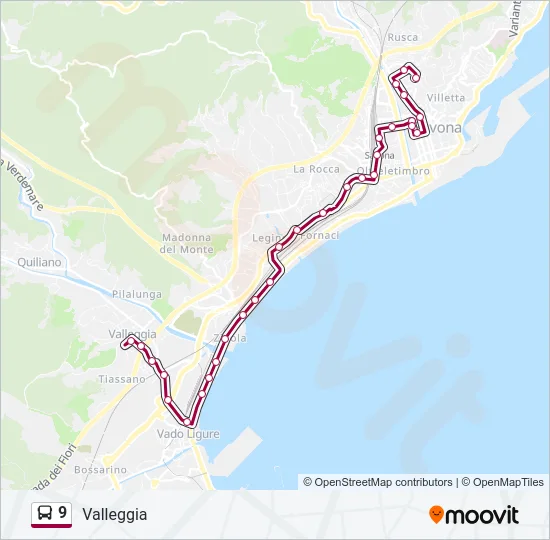 9 Bus Line Map