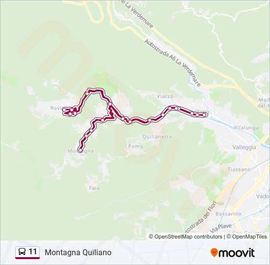 Percorso linea bus 11
