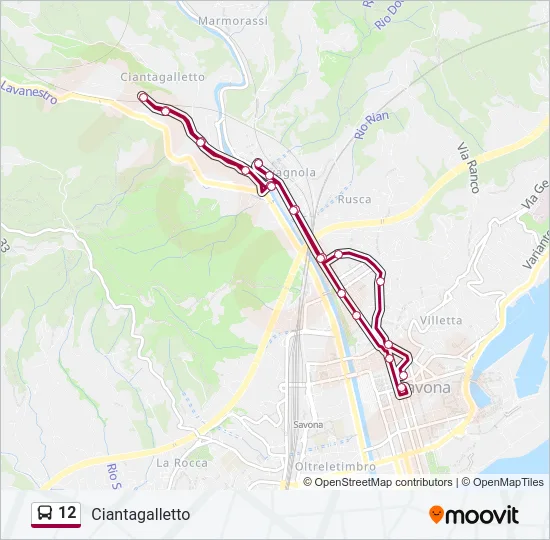 12 Bus Line Map