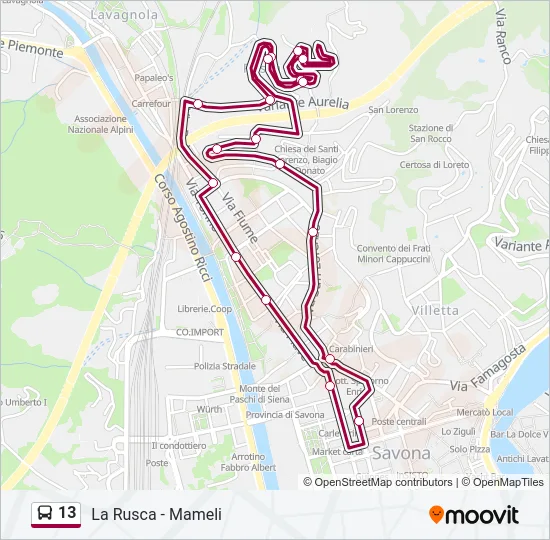 13 Bus Line Map