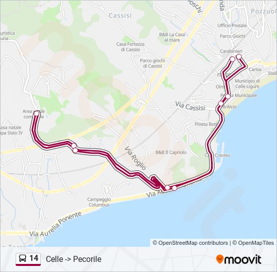 14 bus Line Map