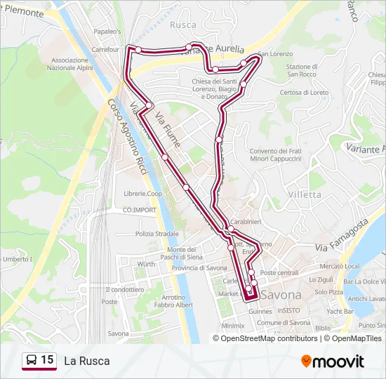 15 Bus Line Map