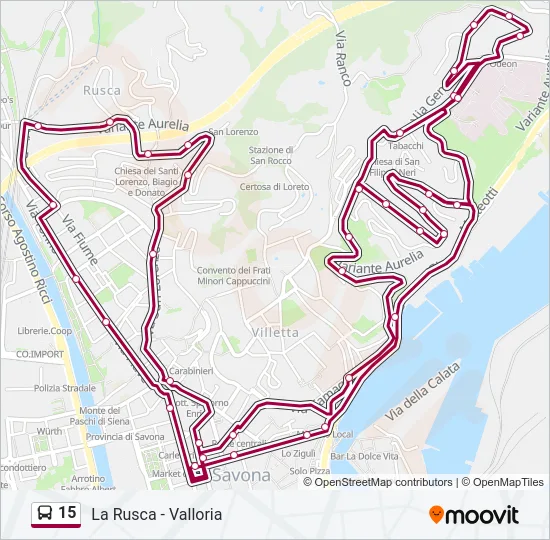15 Bus Line Map