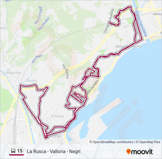 15 Bus Line Map