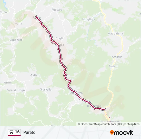 16 Bus Line Map