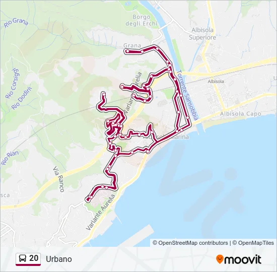 20 Bus Line Map