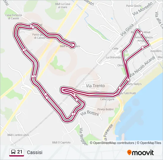 21 Bus Line Map