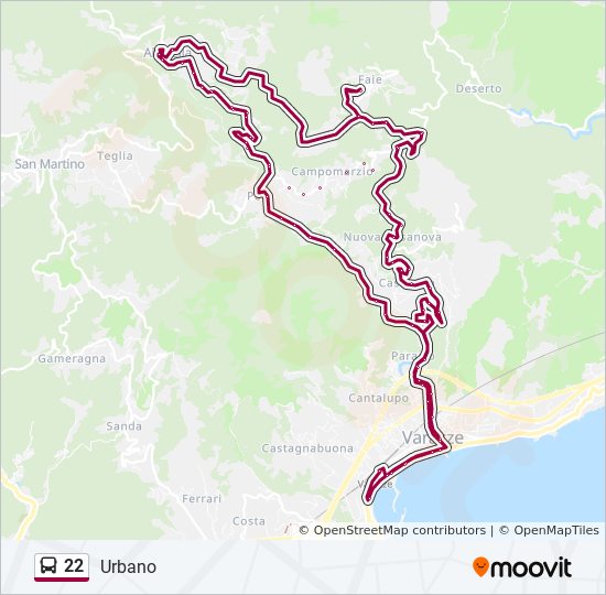 22 bus Line Map