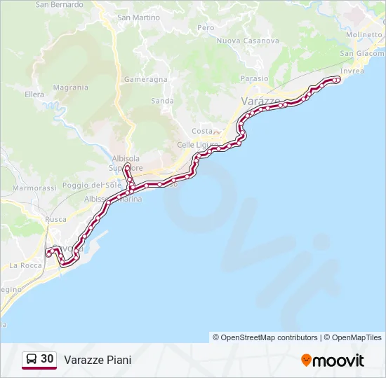 30 Bus Line Map