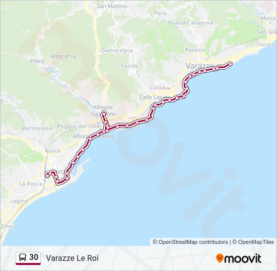 30 Bus Line Map