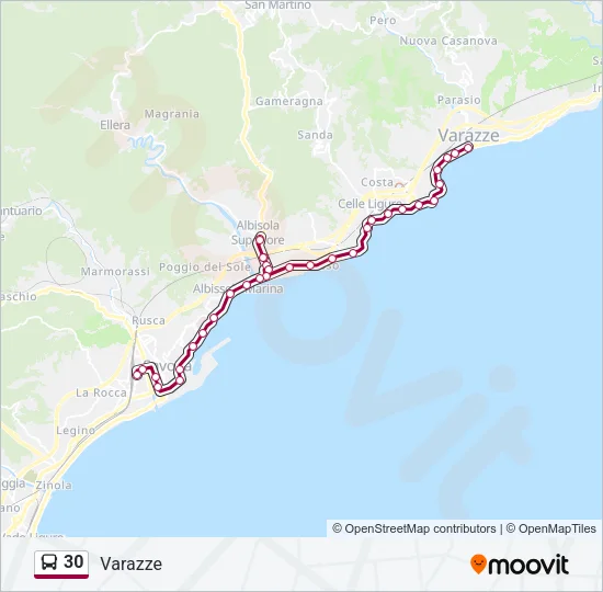 30 Bus Line Map