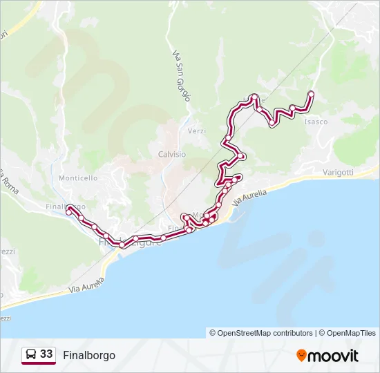 33 Bus Line Map