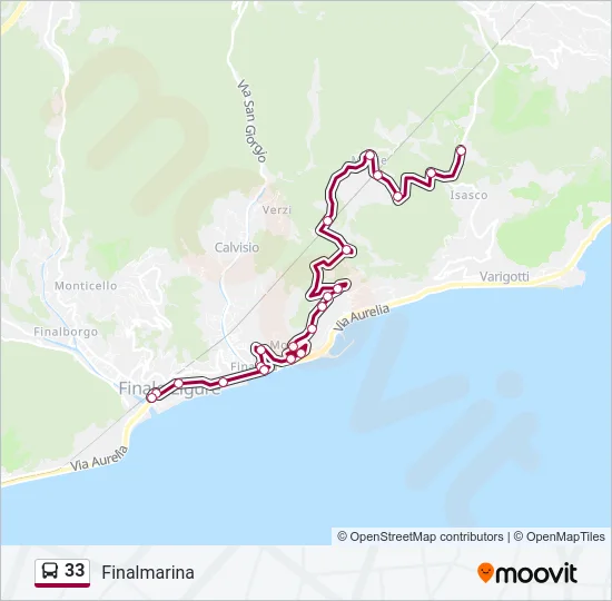 33 Bus Line Map