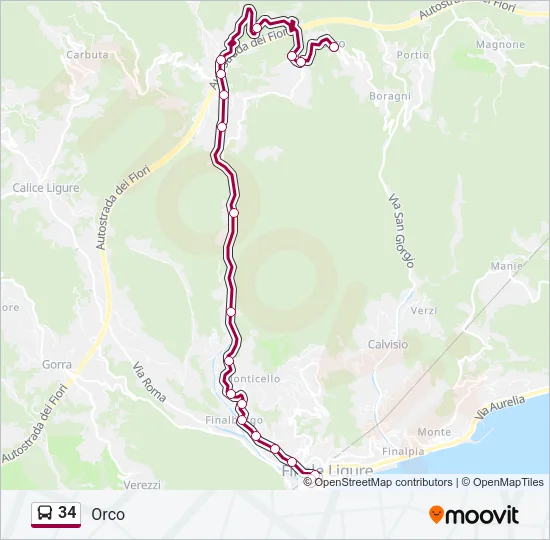34 Bus Line Map