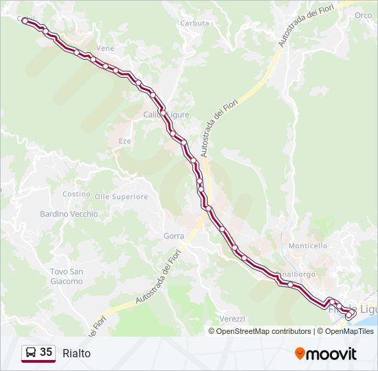 Percorso linea bus 35