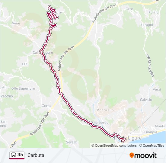 35 bus Line Map