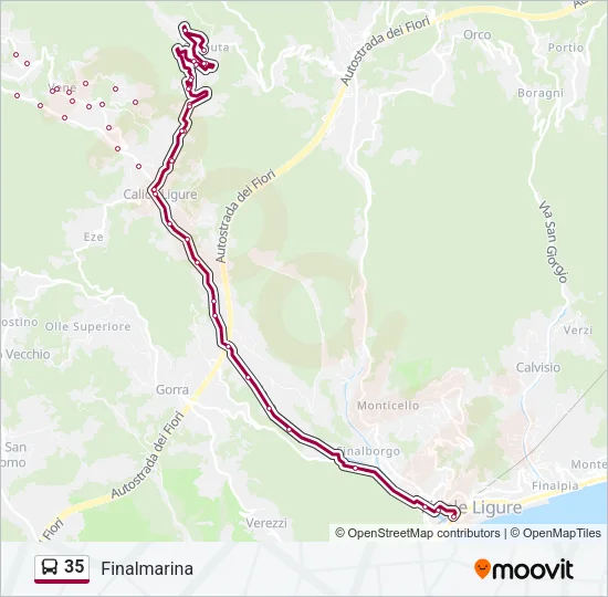 35 Bus Line Map