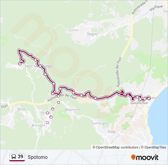 39 bus Line Map