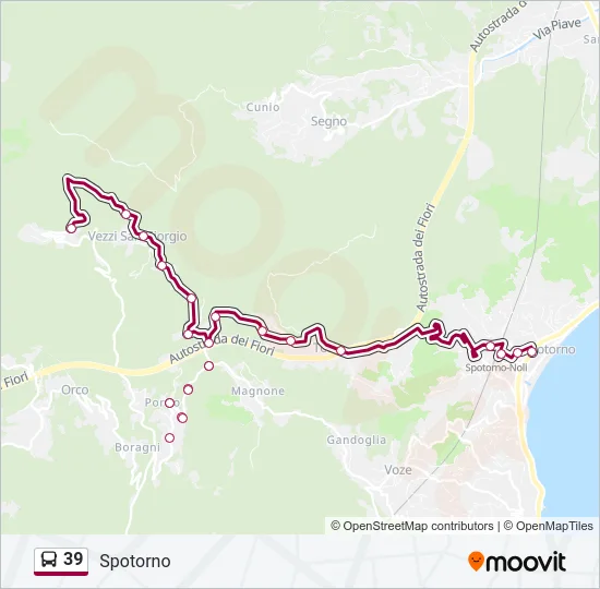 39 Bus Line Map