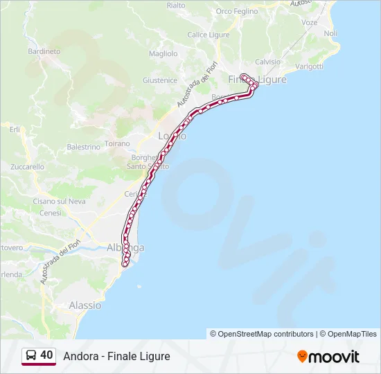 40 Bus Line Map