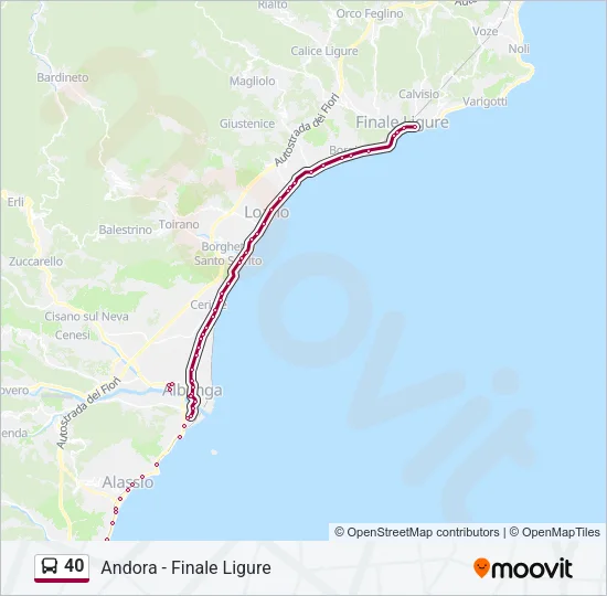 40 Bus Line Map