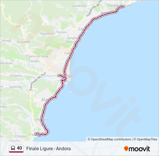 Percorso linea bus 40