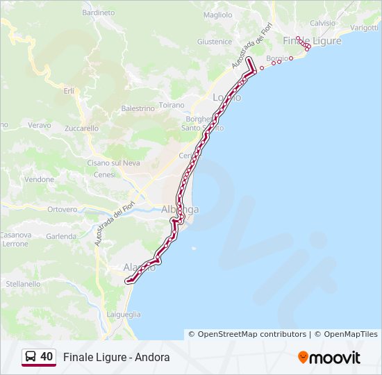 40 bus Line Map