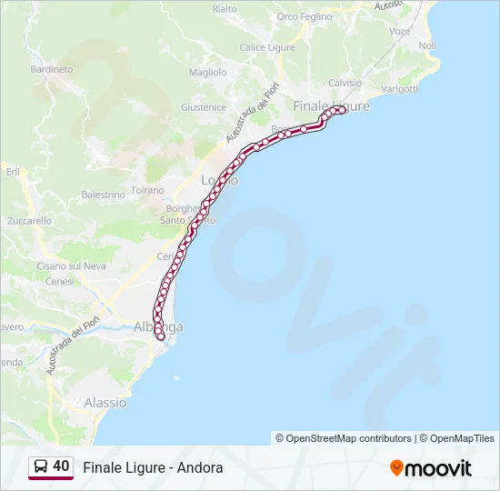 40 Bus Line Map