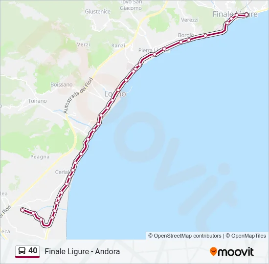 40 Bus Line Map