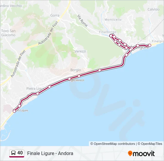 40 Bus Line Map