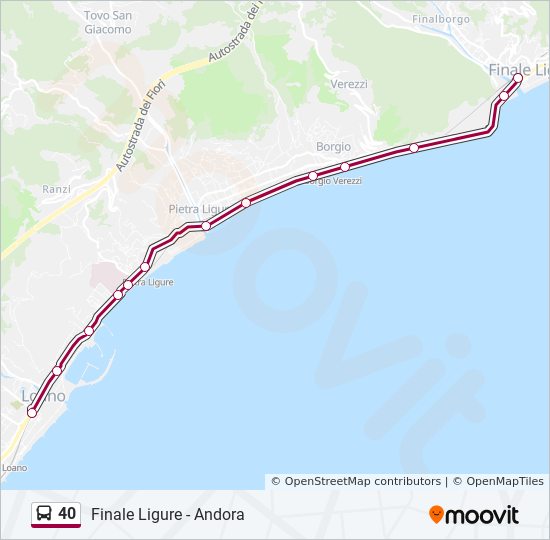 Percorso linea bus 40