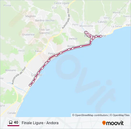 40 Bus Line Map