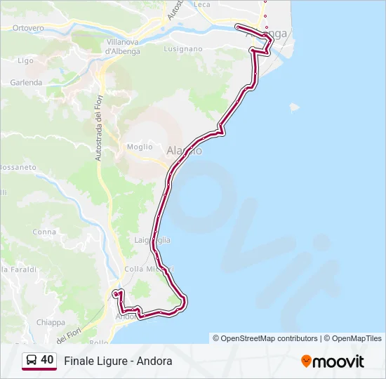 40 Bus Line Map