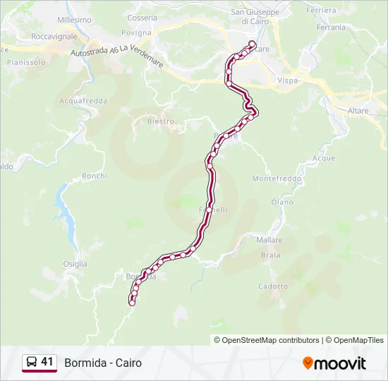 41 Bus Line Map