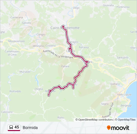 45 Bus Line Map