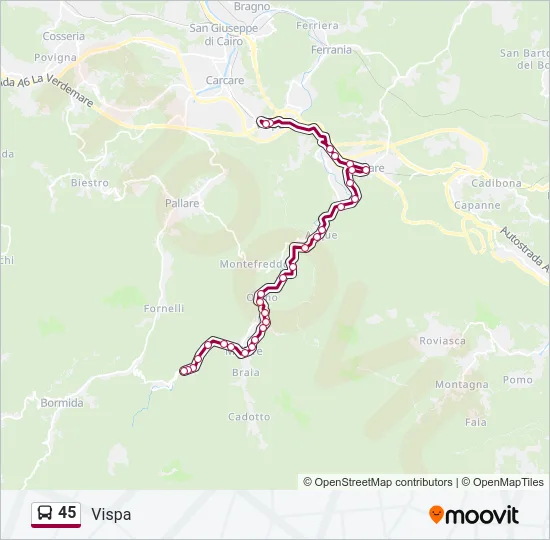 45 Bus Line Map