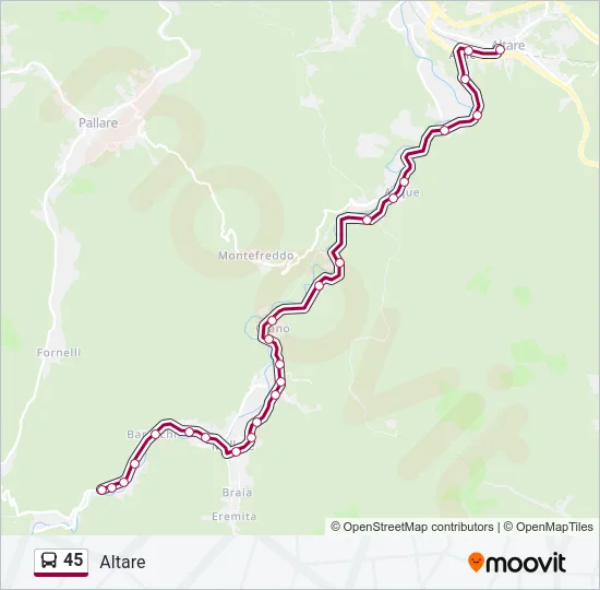45 Bus Line Map