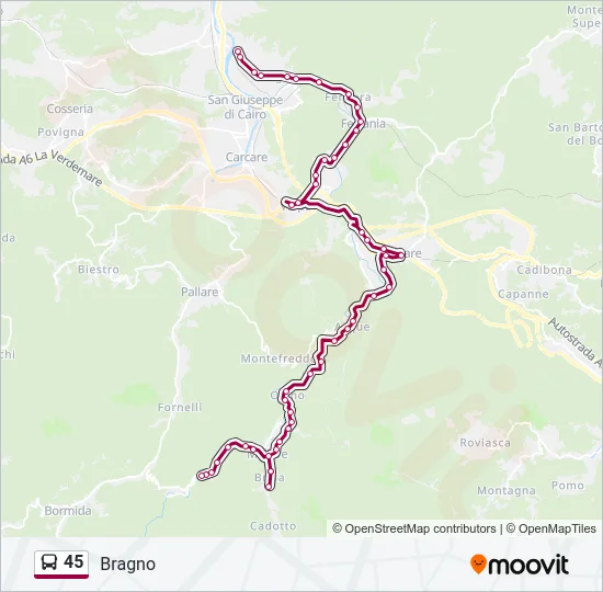 45 Bus Line Map
