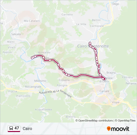 47 Bus Line Map