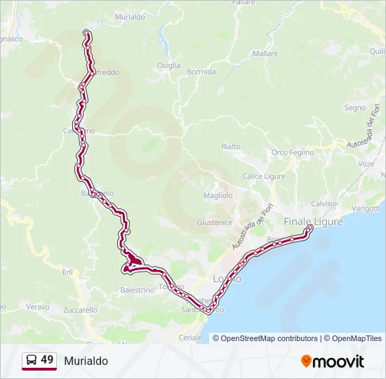 49 Bus Line Map