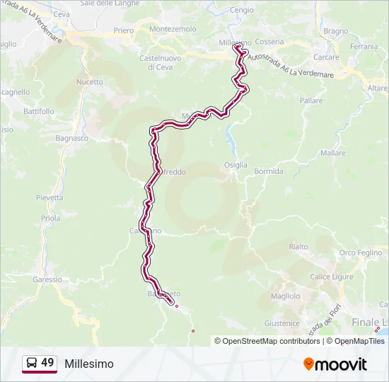 49 Bus Line Map