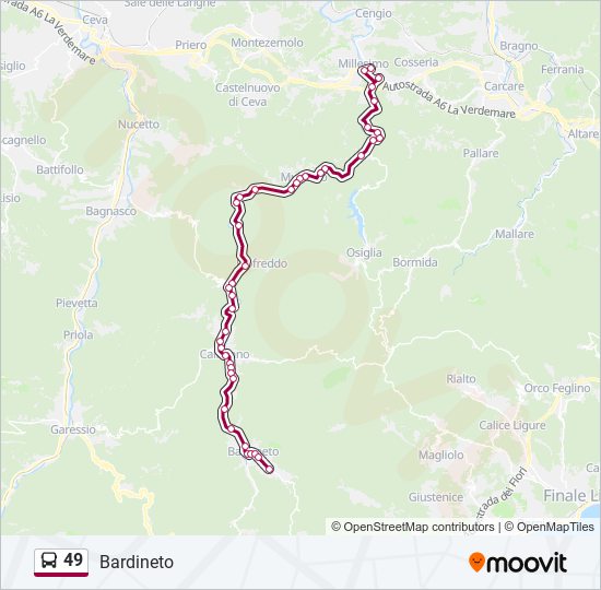 49 bus Line Map