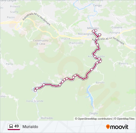 Percorso linea bus 49