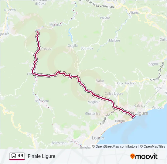 49 Bus Line Map