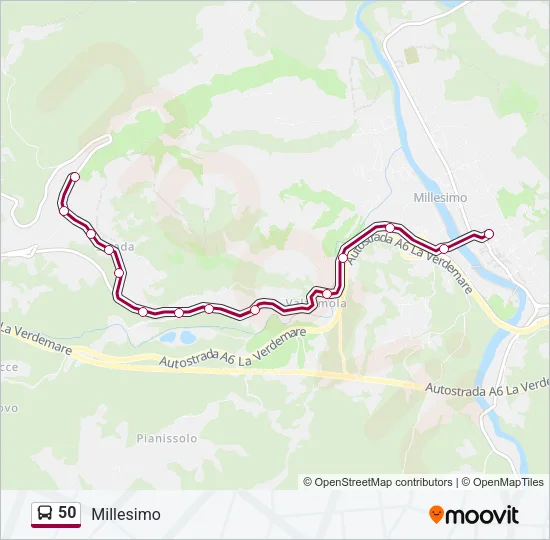 50 Bus Line Map