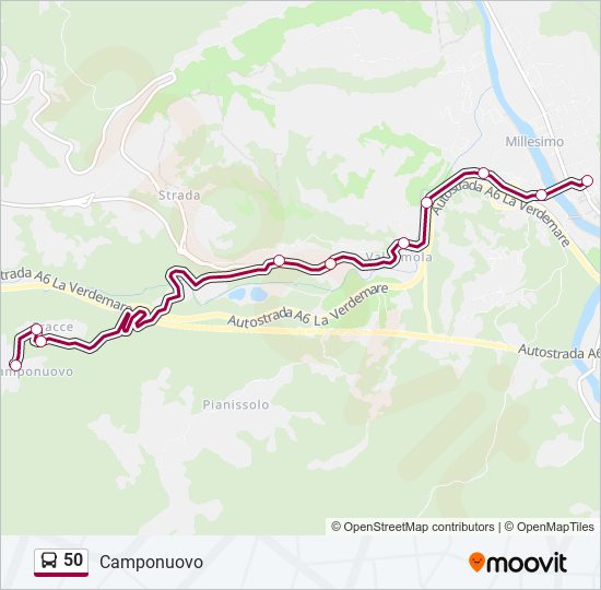 50 bus Line Map