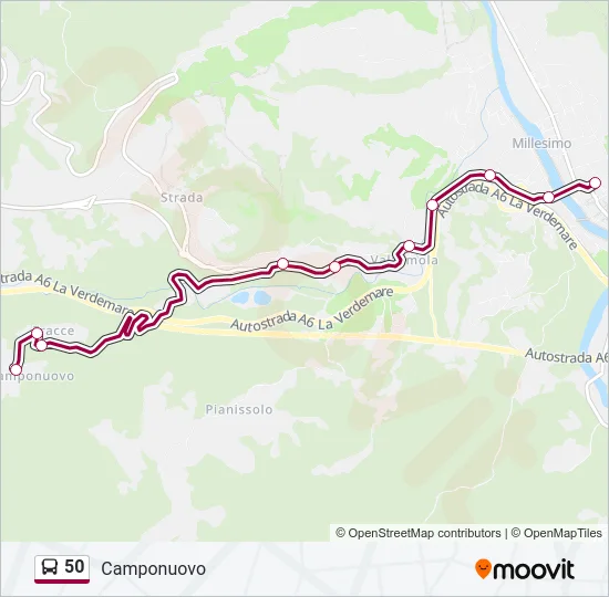 50 Bus Line Map
