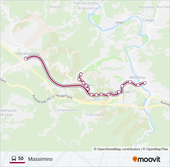 50 bus Line Map