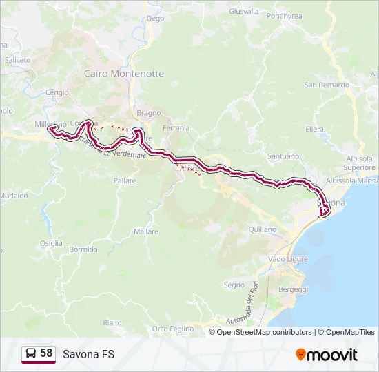 58 Bus Line Map